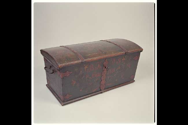 Scandinavian Marriage Trunk dated 1787 — image 2