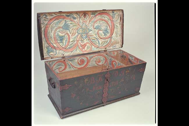 Scandinavian Marriage Trunk dated 1787