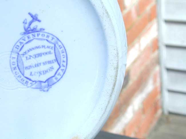 Royal Navy Blue Transfer Mess Pitcher circa 1880 — image 2