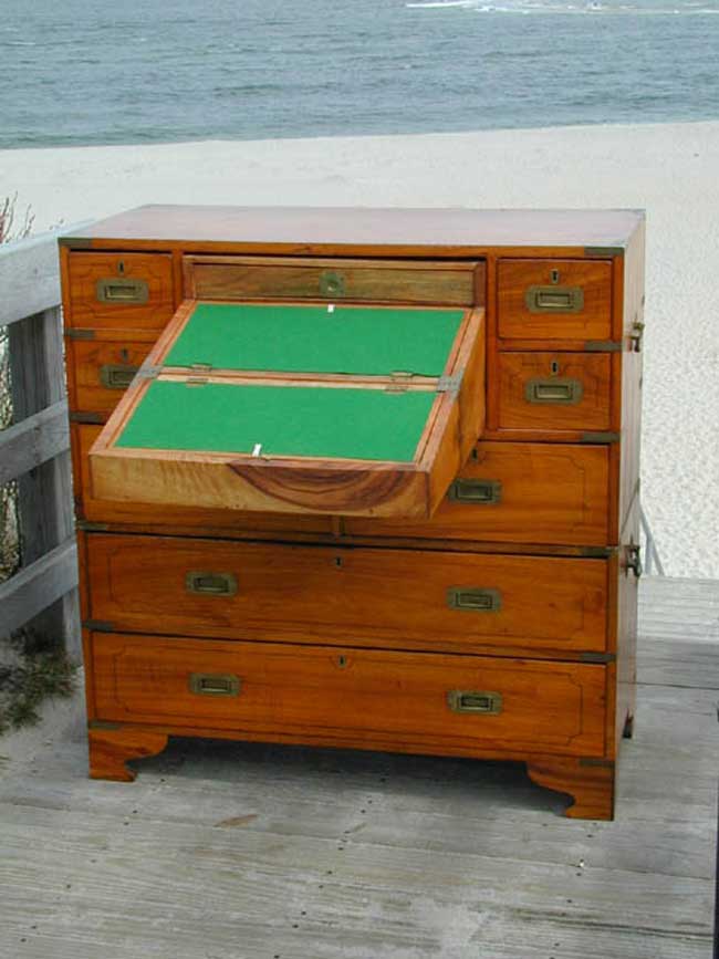 Camphorwood Two-Part Campaign Chest With Secretaire circa 1830 — image 2