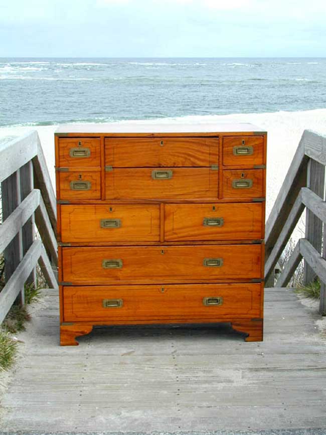 Camphorwood Two-Part Campaign Chest With Secretaire circa 1830 — image 4