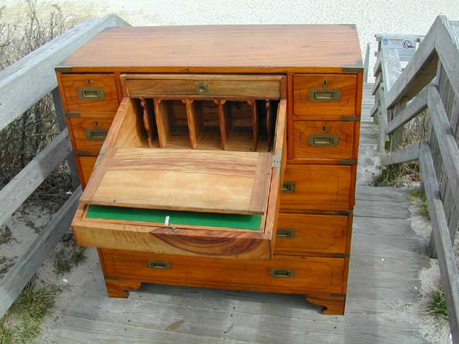 Camphorwood Two-Part Campaign Chest With Secretaire circa 1830 — image 3