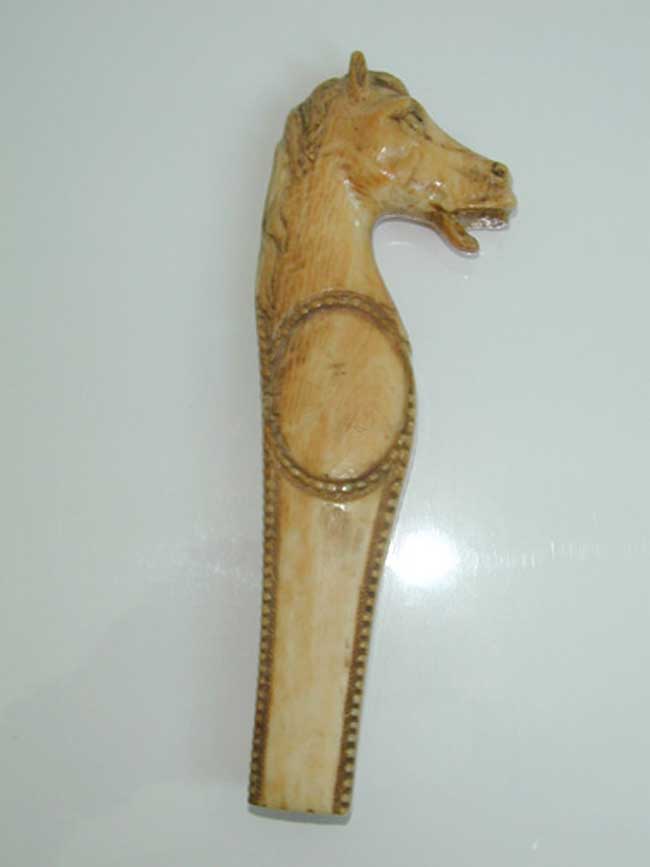 18th Century Carved Ivory Handle in the Form of a Horse