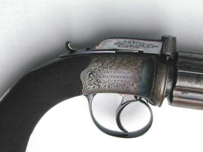 Fine English 6-Shot Bar-Hammer Pepperbox Pistol circa 1850 — image 2