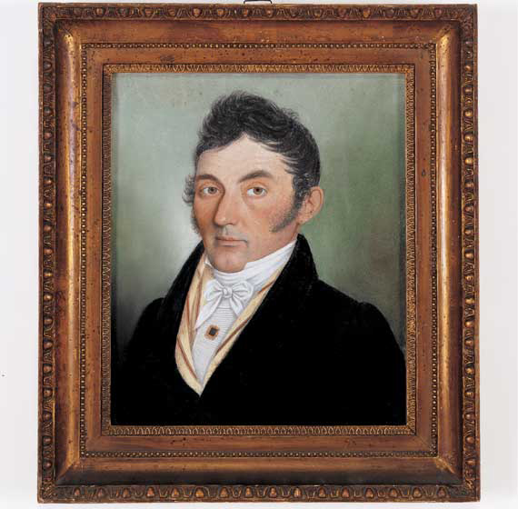 Portrait of Capt. Joseph Woodberry of Beverly, Massachusetts along with his Log Book circa 1825
