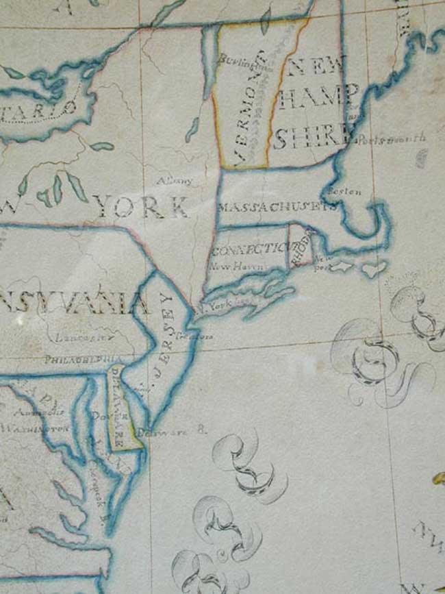Pembroke Academy (N.H.) Schoolgirl Map of the United States Dated 1821 — image 4