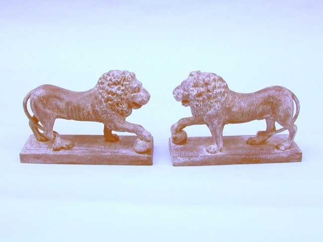 Pair of 19th Century Iron Lion Door Stops