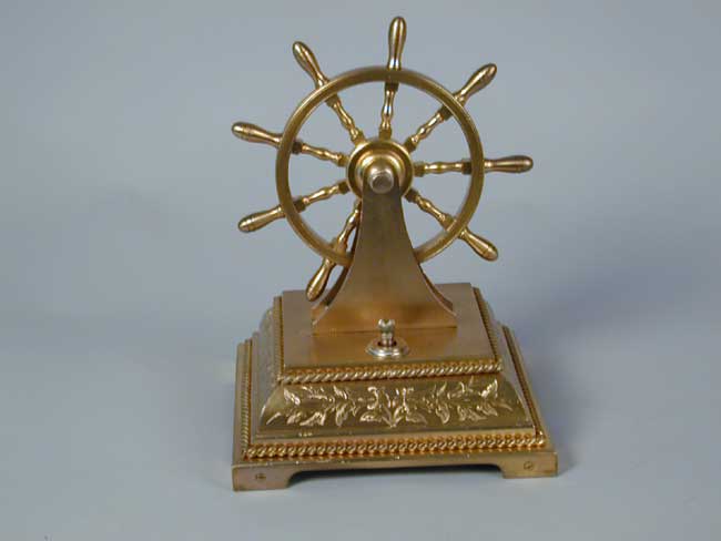 Gilt-Bronze Desk Bell In The Form Of A Ships Wheel Circa 1880