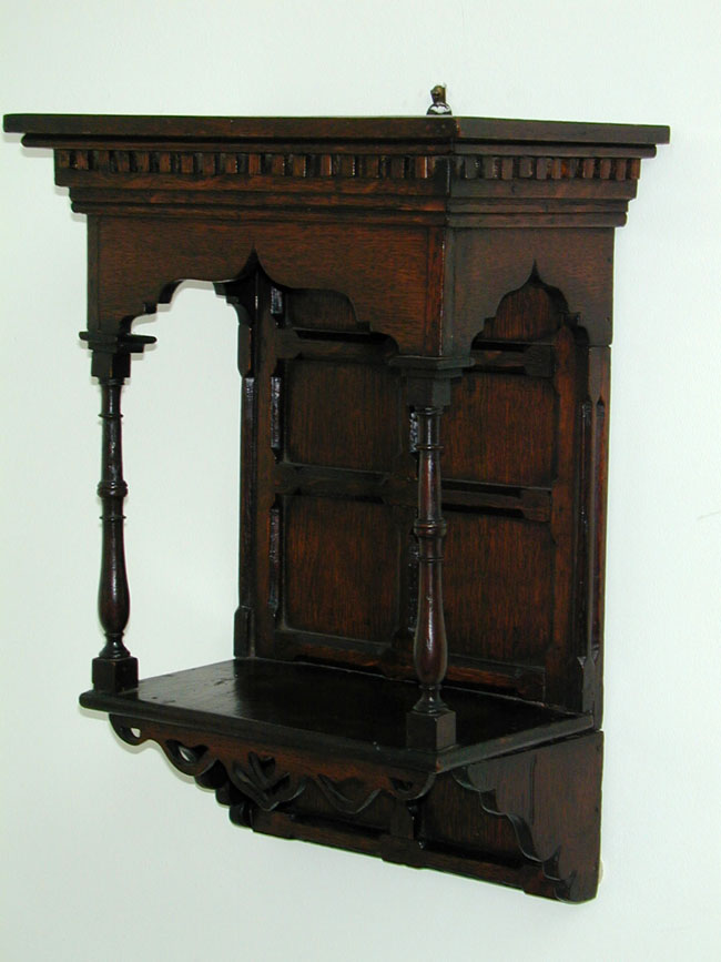 A Small 19th Century English Oak Canopy With Shelf Circa 1870.