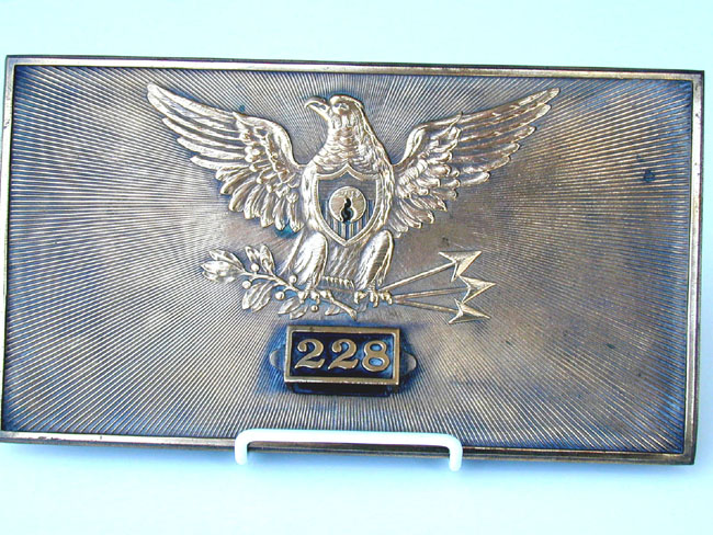 A Late 19th century Bronze Post Office or Safe Deposit Box Cover