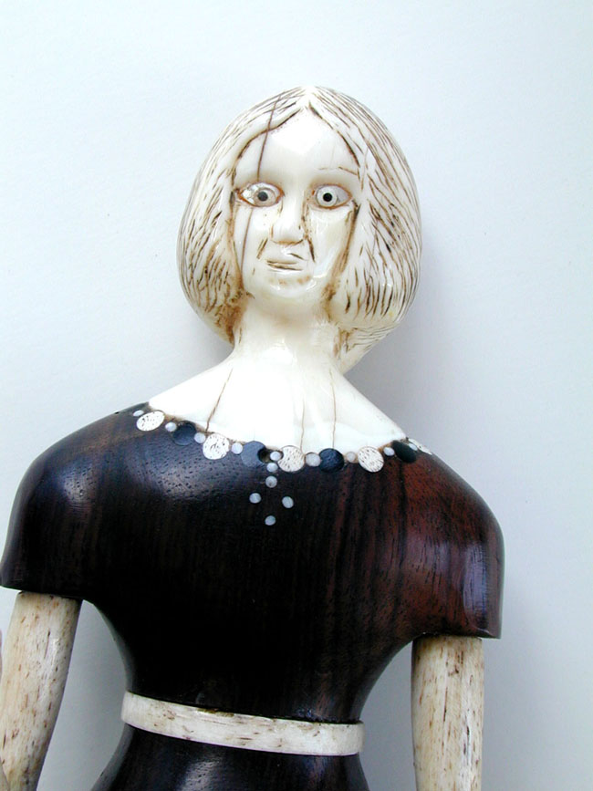 A Whale Ivory and Whalebone Mounted Reticulated Doll — image 2