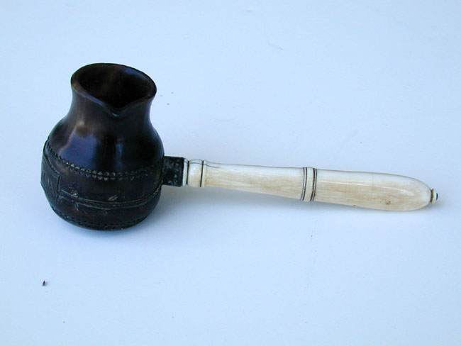 A 19th Century Whalebone and Horn Gill Measure Engraved BARK LION