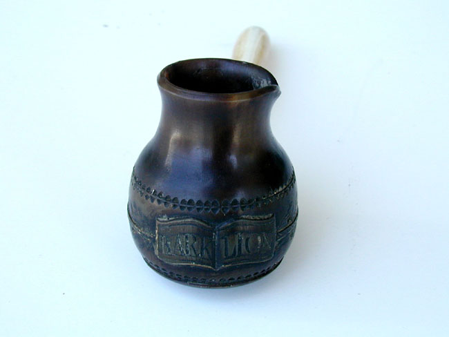 A 19th Century Whalebone and Horn Gill Measure Engraved BARK LION — image 2