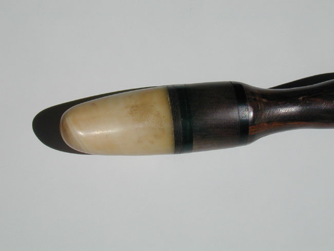 A 19th Century Whalebone and Whale Ivory Mounted Carved Coconut Dipper — image 3