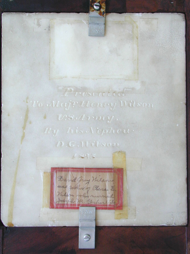 A Fine Carved Marble Relief of Gen. George Washington with presentation inscription to Major Henry Wilson, U S Army, Dated 1835 — image 2