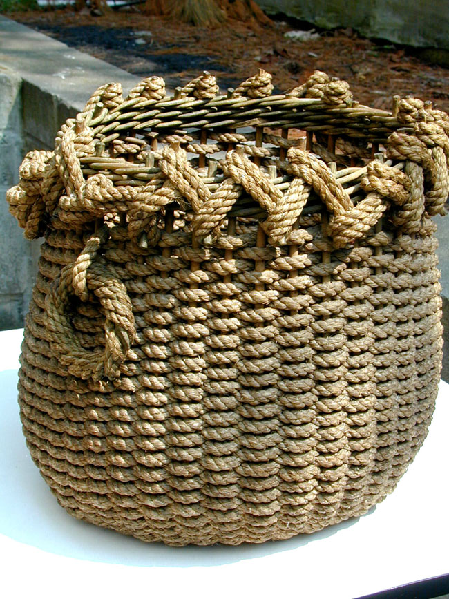 American Woven Eel Basket Circa 1880