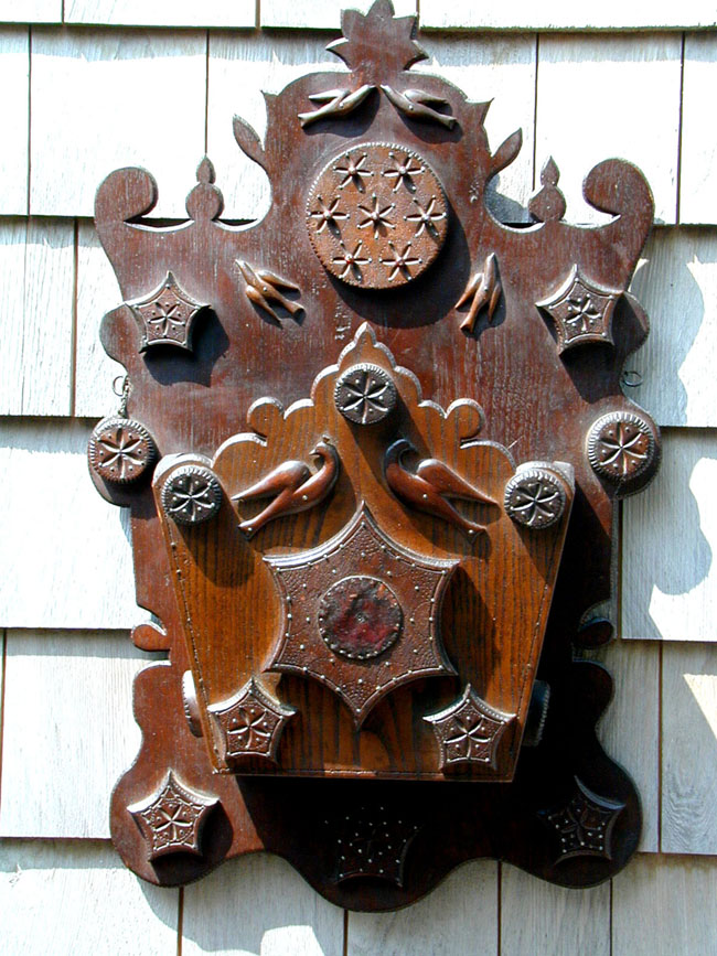 A Pennsylvania Carved folk art Wall Box Circa 1870