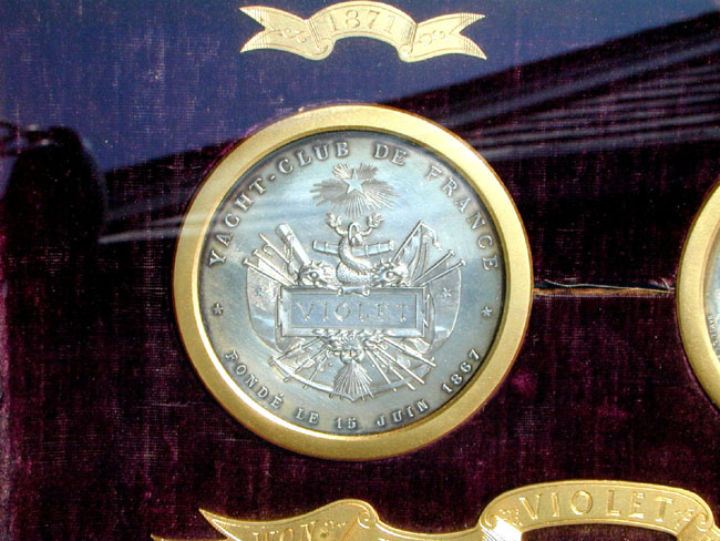 Framed Pair of French Silver Yachting Race Medals Dated 1871-1872. — image 2