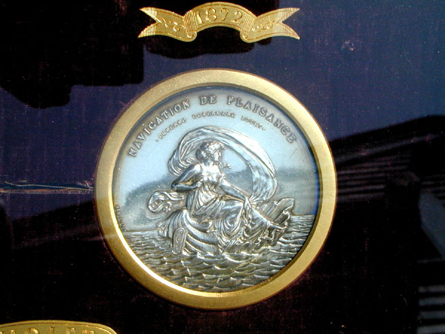 Framed Pair of French Silver Yachting Race Medals Dated 1871-1872. — image 3