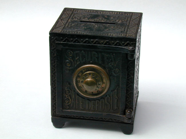 A 19th Century American Cast Iron Child's Savings Bank Patented Mar. 1, 1887 — image 2