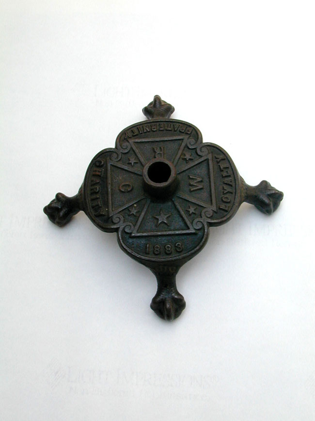 Women's Relief Corp Cast Iron Flag Stand Dated 1883 — image 2
