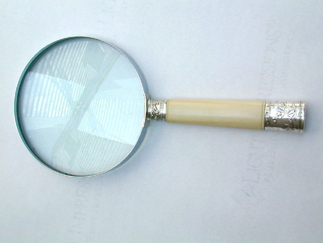 Sterling Silver and Ivory Mounted Magnifying Glass