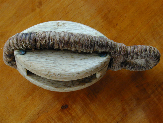 A 19th Century Sailor-Made Whalebone Ship's Block Circa 1850