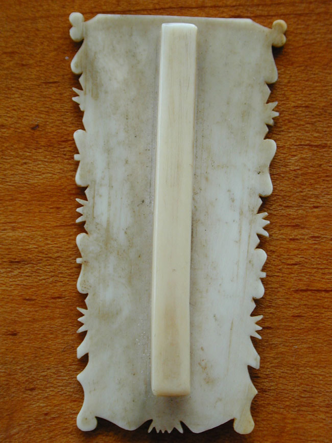 A Fine 19th Century Whale Ivory Scrimshawed Needle Holder — image 2