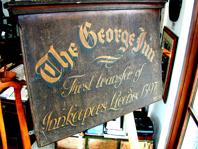 A Fine and Rare English Sign board for the George Inn Circa 1820