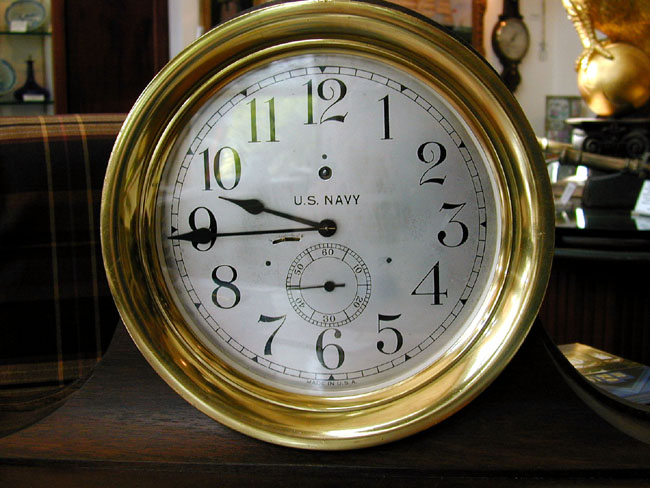 World War I U.S. Navy Ship's Bulkhead Clock by Seth Thomas — image 2