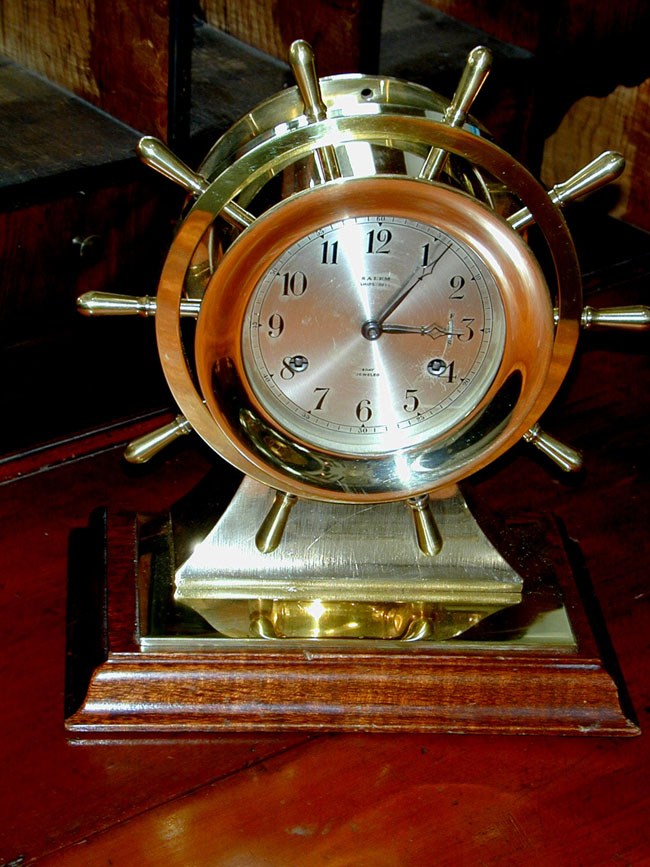 Antique Salem Ship's Bell Clock.  