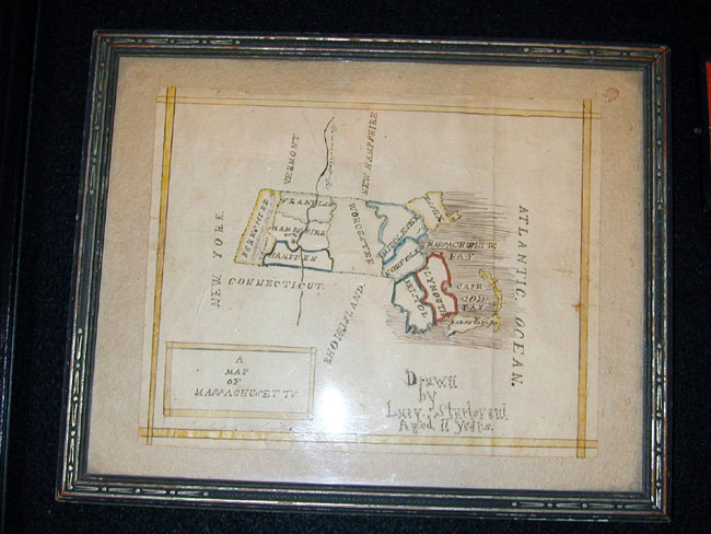 Two Schoolgirl Maps by Lucy Sturtevant Circa 1839-1840 along with an Ambrotype photo of her circa 1859. — image 2