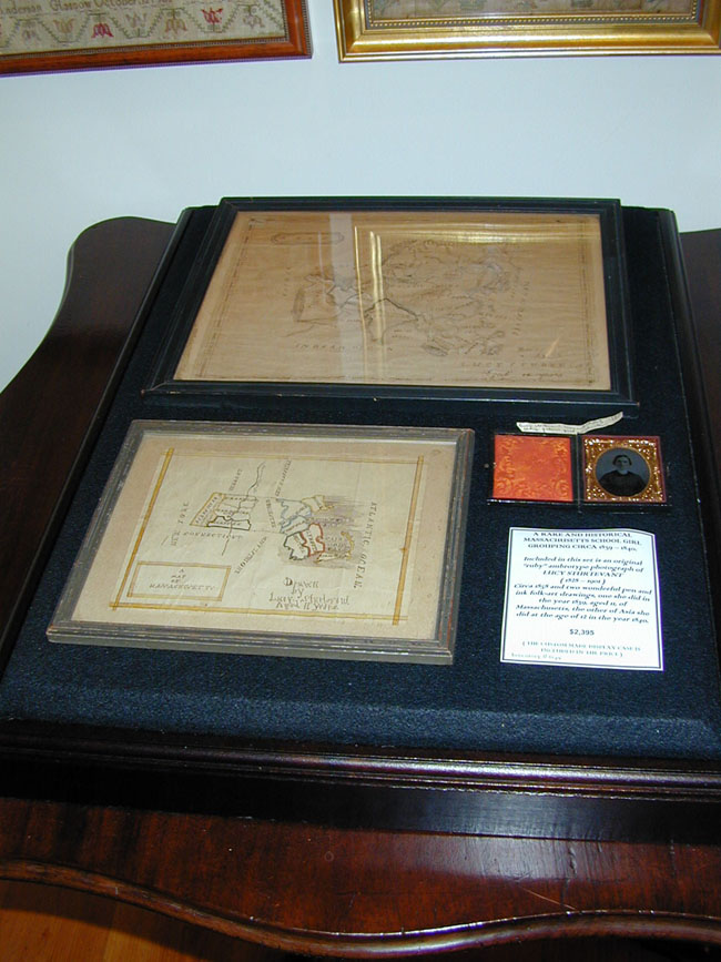 Two Schoolgirl Maps by Lucy Sturtevant Circa 1839-1840 along with an Ambrotype photo of her circa 1859. — image 4