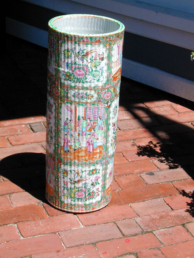 A Rare 19th Century Fluted Rose Medallion Umbrella Stand circa 1840