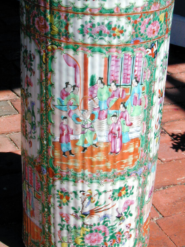 A Rare 19th Century Fluted Rose Medallion Umbrella Stand circa 1840 — image 2