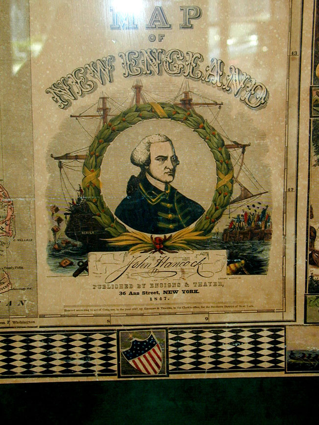 The John Hancock Map of New England Dated 1847