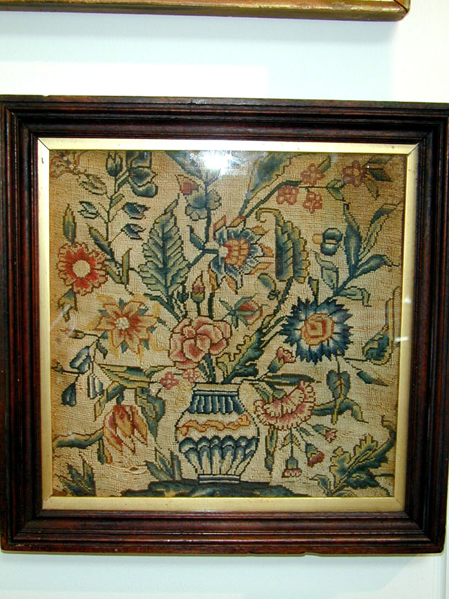 An English Embroidered Panel circa 1720-1740