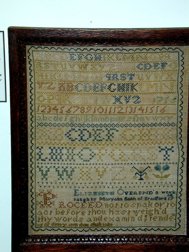 Needlework Sampler by Elizabeth Overend dated 1728 — image 2