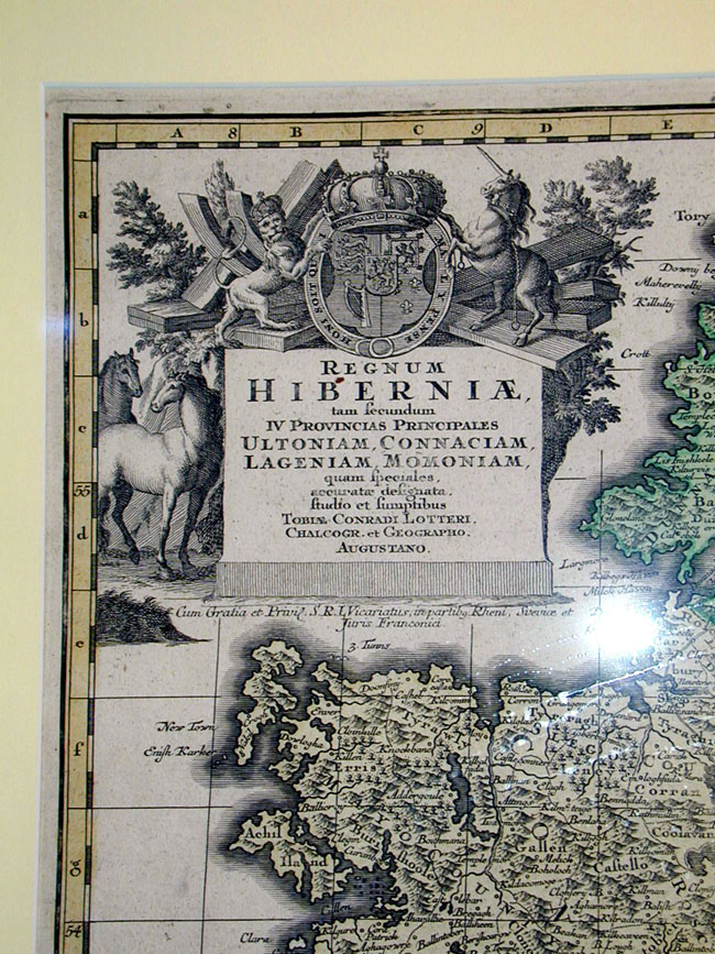 Map of Ireland (Hibernia) Published Circa 1740 by Tobias Conrad Lotter — image 2