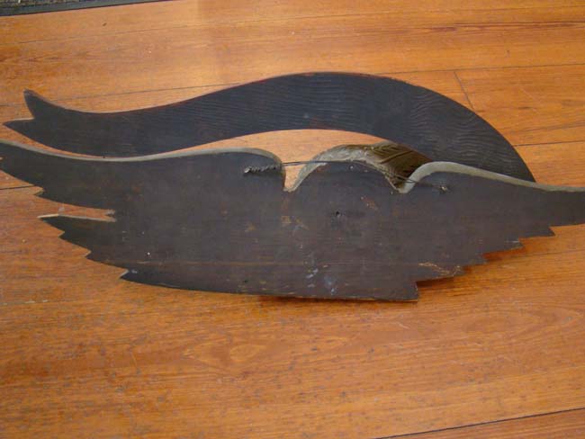 A wonderful vintage (circa 1920) carved "Bellamy" style eagle plaque with banner "Don't Give Up the Ship" — image 3