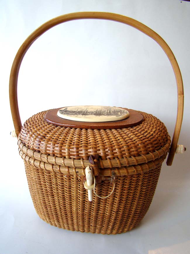 A vintage Nantucket "Friendship" basket signed Barlow