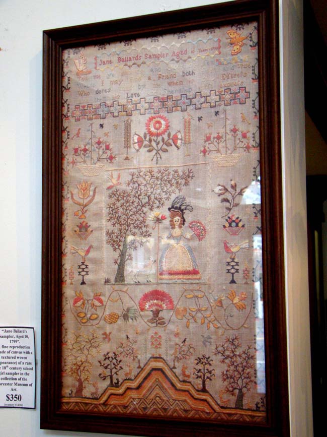 A fine reproduction of "Jane Ballard's Sampler, Aged 10, 1799" — image 2