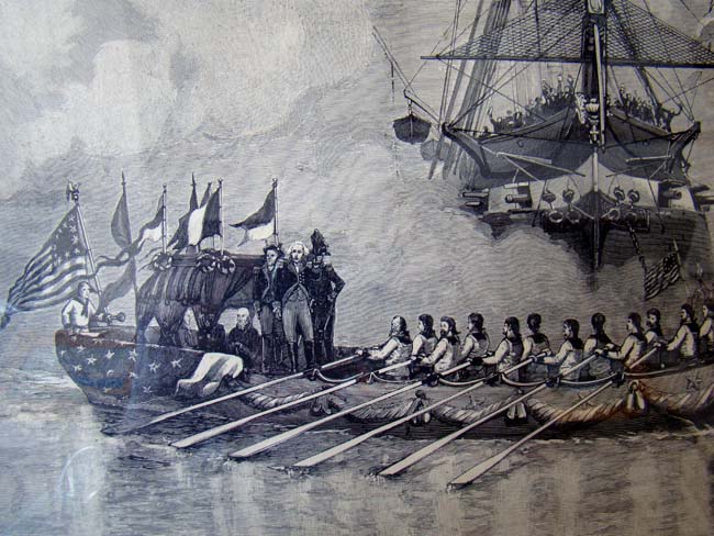 A depiction of George Washington's  barge on its way to his Inauguration in Manhattan on April 23, 1789 — image 2