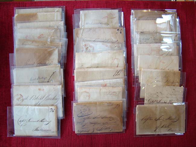 A fascinating collection of over 40 letters written to and from Capt. Samuel Harding of Bath, Maine, over the period from 1803 to 1812.