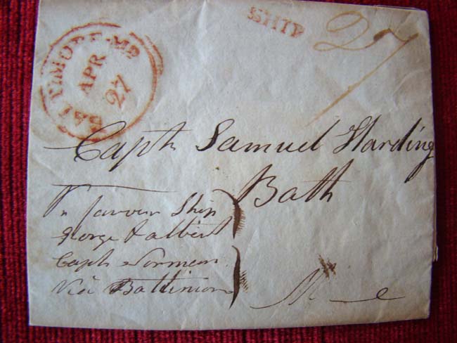 A fascinating collection of over 40 letters written to and from Capt. Samuel Harding of Bath, Maine, over the period from 1803 to 1812. — image 5