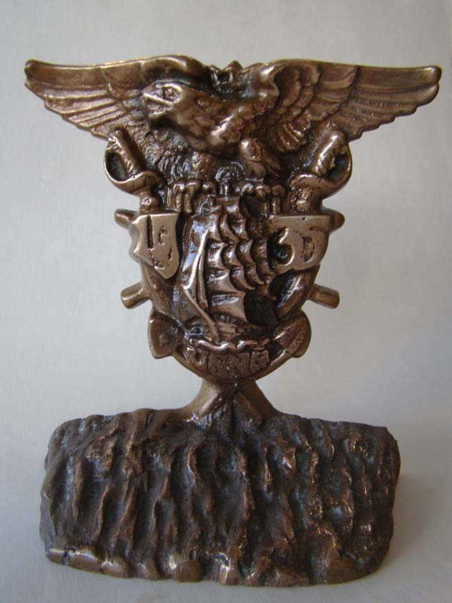 A RARE U.S. Naval Academy Class of 1935 solid bronze bookend