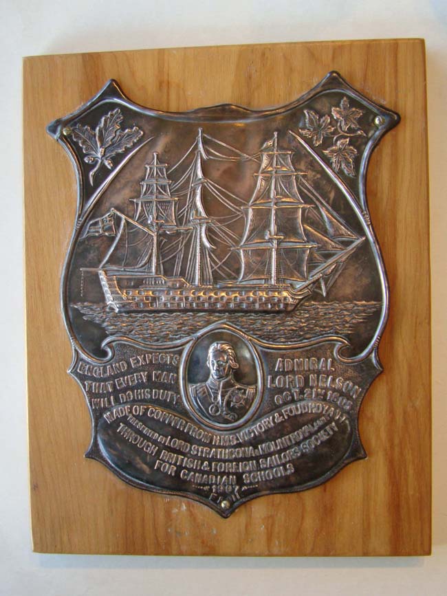 A fine and historic plaque made from copper removed from H M S Victory and H M S Foudroyant — image 3