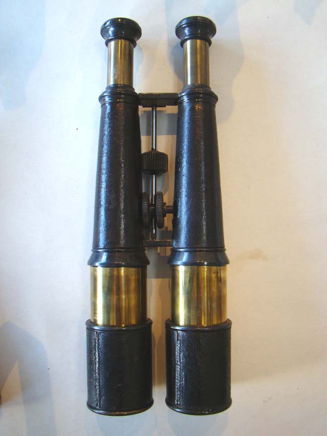A fine pair of 'Twin-telescopes" with their original leather case made by "Negretti & Zambra, Opticians To Her Majesty Queen Victoria, London circa 1870 — image 2