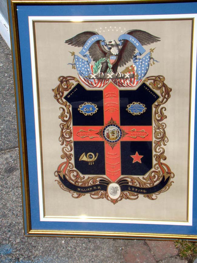 A fine hand painted Civil War Battle Record of William H.H. Loring, Co. B, 10th Maine Infantry — image 2