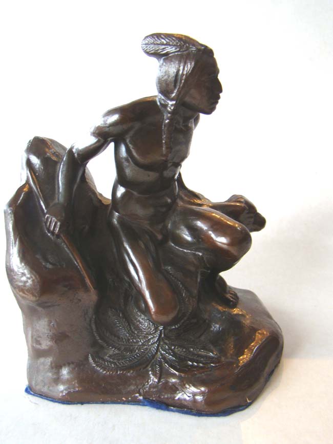 A pair of American Indian with hunting dog bookends by Jennings Brothers of Bridgeport, CT., circa 1930 — image 2